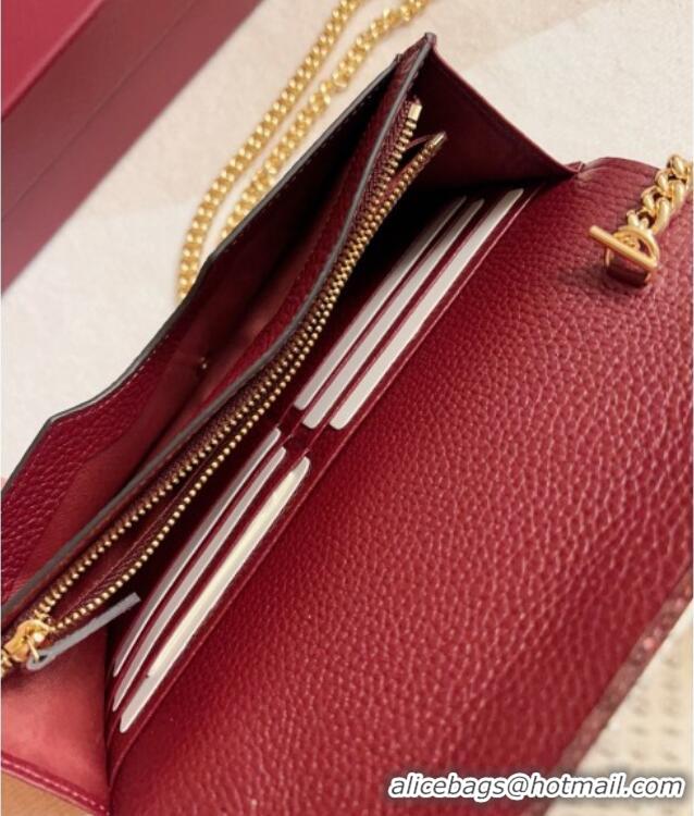 Good Quality Gucci Bi-color GG Marmont Wallet on Chain 497985 Burgundy 2026