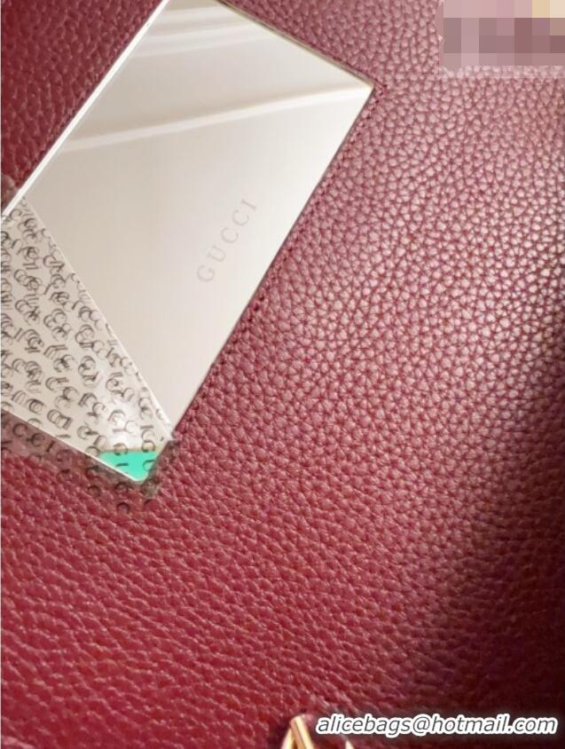 Good Quality Gucci Bi-color GG Marmont Wallet on Chain 497985 Burgundy 2026