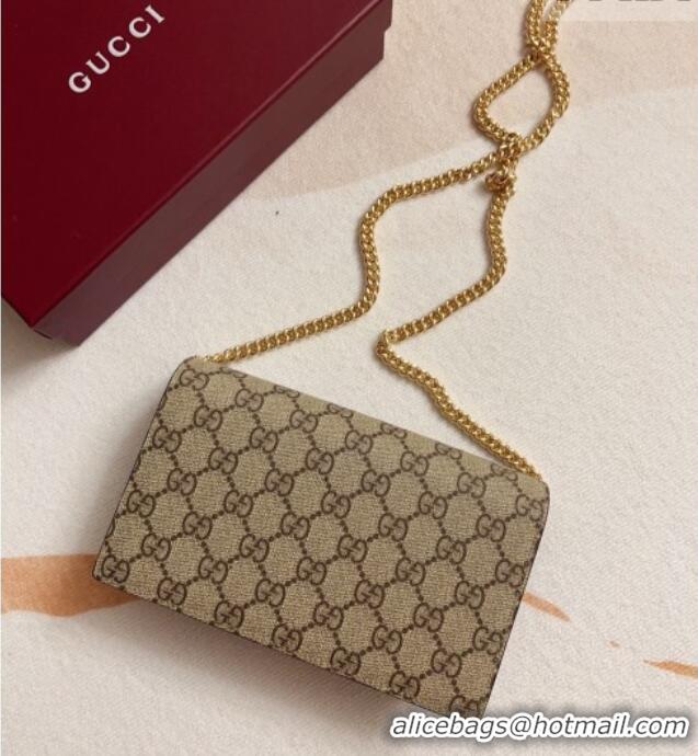 Good Quality Gucci Bi-color GG Marmont Wallet on Chain 497985 Burgundy 2026