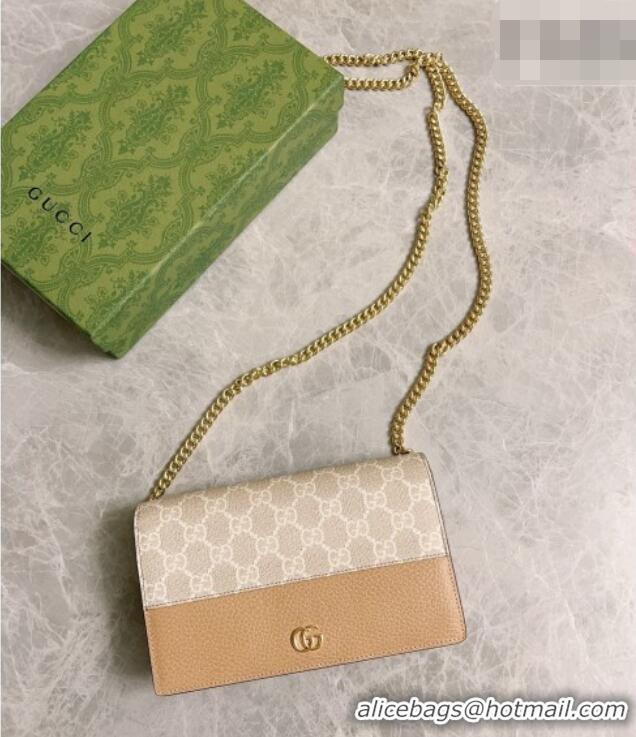 Most Popular Gucci Bi-color GG Marmont Wallet on Chain 497985 Beige 2026