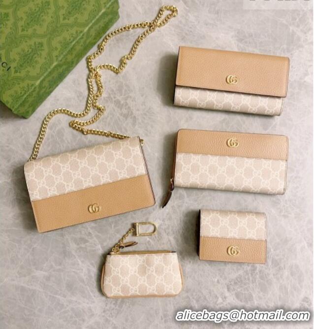 Most Popular Gucci Bi-color GG Marmont Wallet on Chain 497985 Beige 2026