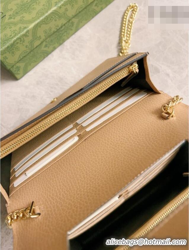 Most Popular Gucci Bi-color GG Marmont Wallet on Chain 497985 Beige 2026