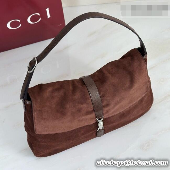 Big Discount Gucci Jackie Flap Large Crossbody Bag A005ZI Brown 2026