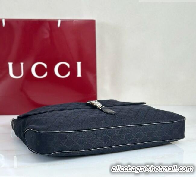 Promotional Gucci Jackie Flap Large Crossbody Bag in Black GG Canvas A005ZI 2026
