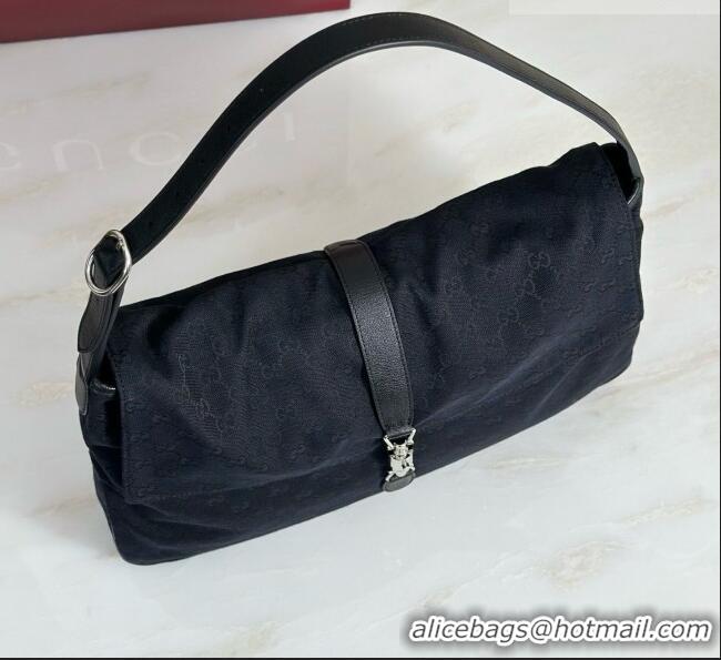 Promotional Gucci Jackie Flap Large Crossbody Bag in Black GG Canvas A005ZI 2026