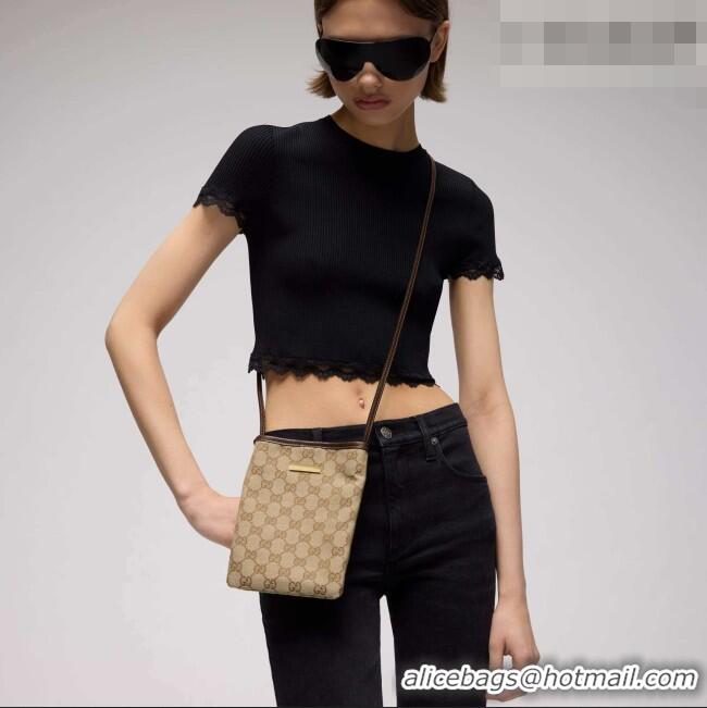 Inexpensive Gucci Smartphone Pouch in sand/brown GG Canvas 875806 2026