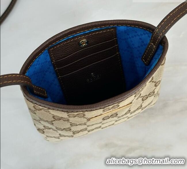 Inexpensive Gucci Smartphone Pouch in sand/brown GG Canvas 875806 2026