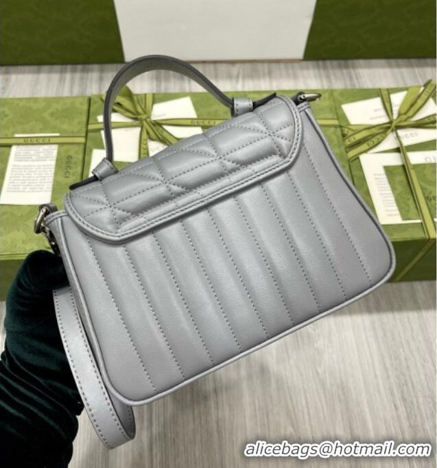 New Fashion Gucci GG Marmont Mini Top Handle Crossbody Bag 583571 Grey 2026