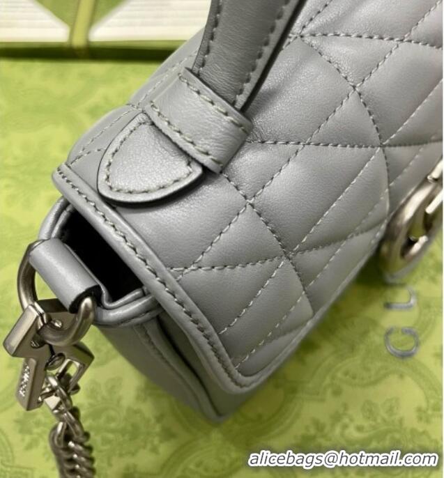 New Fashion Gucci GG Marmont Mini Top Handle Crossbody Bag 583571 Grey 2026