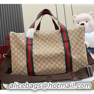 Well Crafted Gucci Medium Duffle Bag with Web A00BC5 Brown 2026
