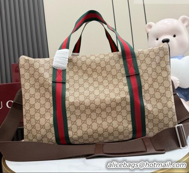 Well Crafted Gucci Medium Duffle Bag with Web A00BC5 Brown 2026