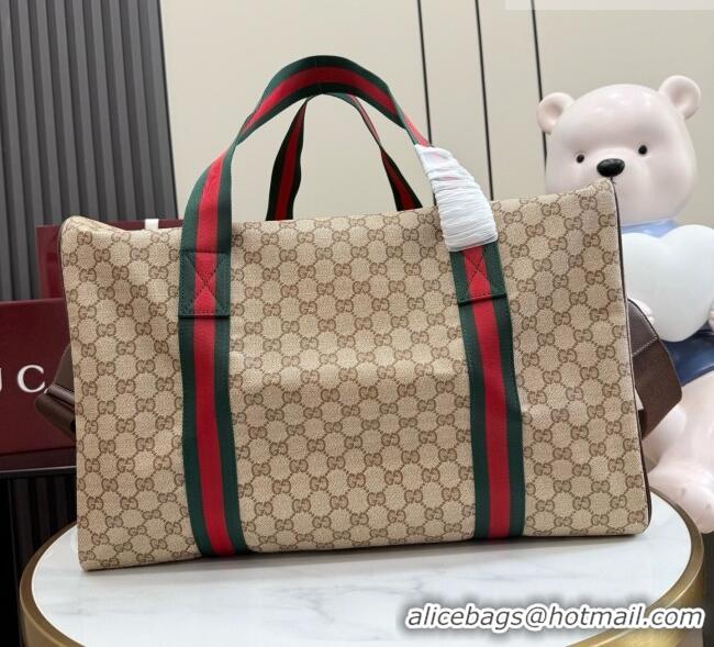 Well Crafted Gucci Medium Duffle Bag with Web A00BC5 Brown 2026