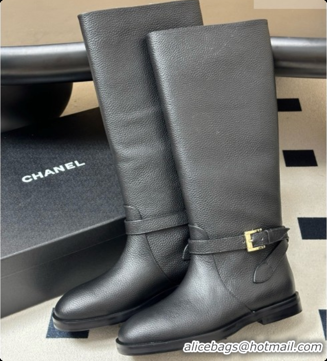 Hot Style Chanel High Boots in Grained th Calfskin CH090919 Black 2026