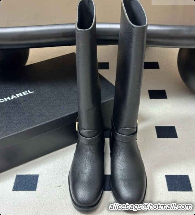 Hot Style Chanel High Boots in Grained th Calfskin CH090919 Black 2026