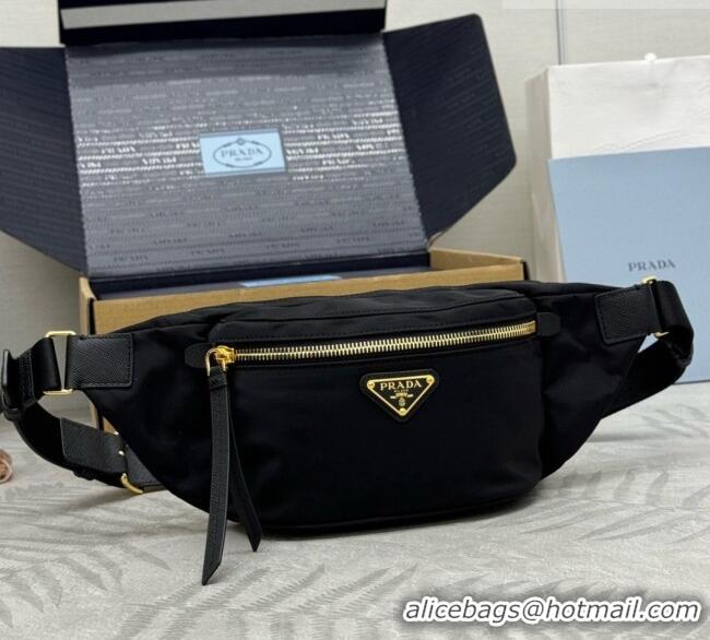Best Quality Prada Re-Nylon Belt Bag 1BL046 Black 2026