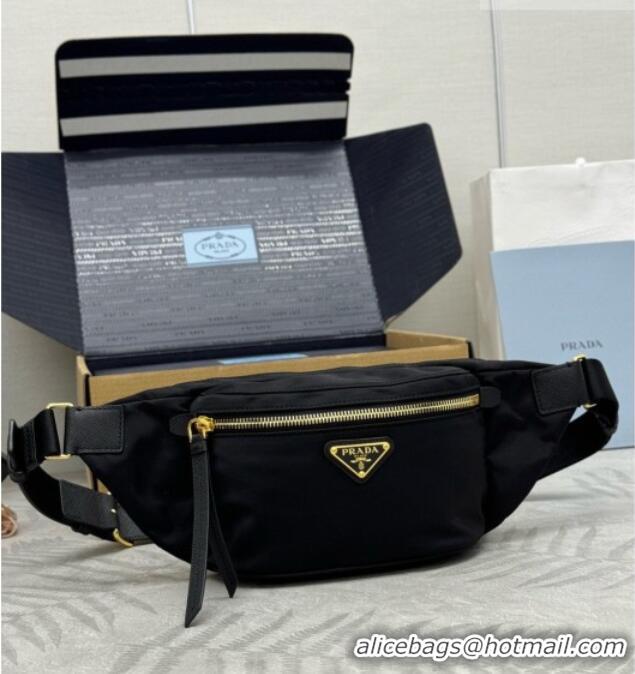 Best Quality Prada Re-Nylon Belt Bag 1BL046 Black 2026