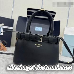 Grade Design Prada Buckle Small leather Bag with Belt in Nappa Leather 1BA502 Black 2026