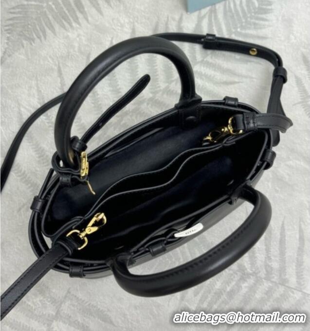 Grade Design Prada Buckle Small leather Bag with Belt in Nappa Leather 1BA502 Black 2026