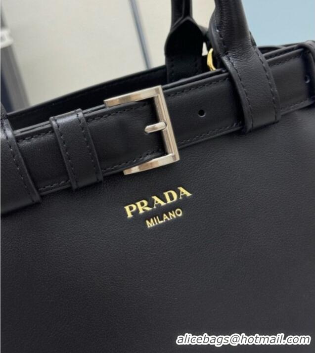 Grade Design Prada Buckle Small leather Bag with Belt in Nappa Leather 1BA502 Black 2026