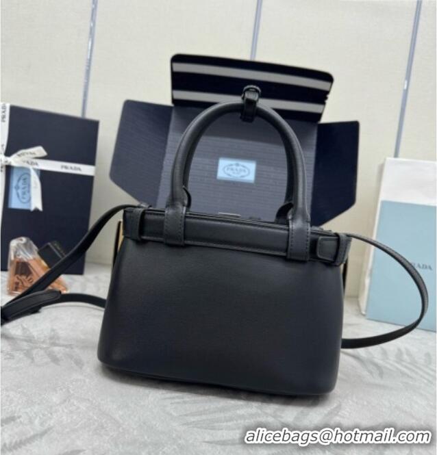 Grade Design Prada Buckle Small leather Bag with Belt in Nappa Leather 1BA502 Black 2026