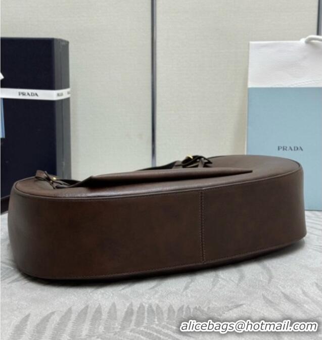 Grade Quality Prada Boogie Large Leather Bag Nappa Leather 1BC299 Dark Brown 2026