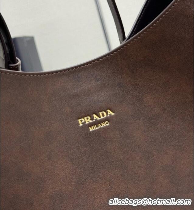 Grade Quality Prada Boogie Large Leather Bag Nappa Leather 1BC299 Dark Brown 2026