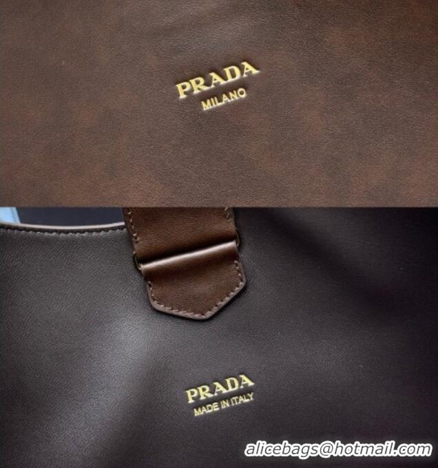 Grade Quality Prada Boogie Large Leather Bag Nappa Leather 1BC299 Dark Brown 2026