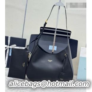 Buy Fashionable Prada Boogie Medium Leather Bag Nappa Leather 1BC300 Black 2026