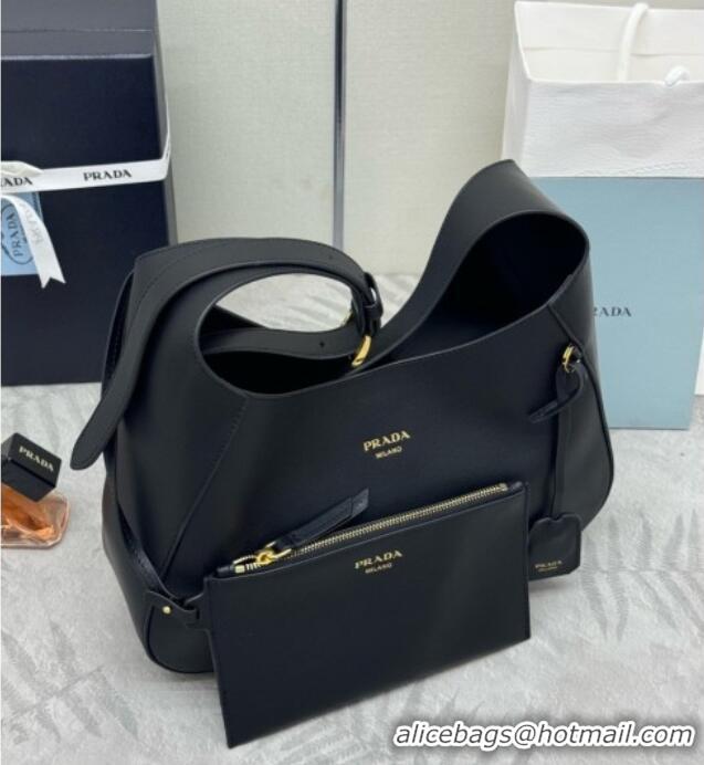 Buy Fashionable Prada Boogie Medium Leather Bag Nappa Leather 1BC300 Black 2026