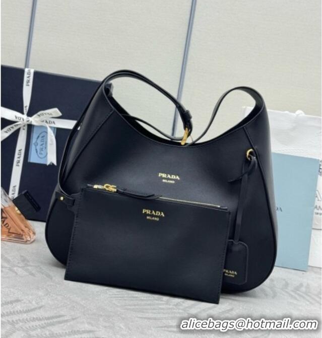 Buy Fashionable Prada Boogie Medium Leather Bag Nappa Leather 1BC300 Black 2026