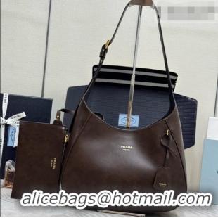 Shop Discount Prada Boogie Medium Leather Bag Nappa Leather 1BC300 Dark Brown 2026