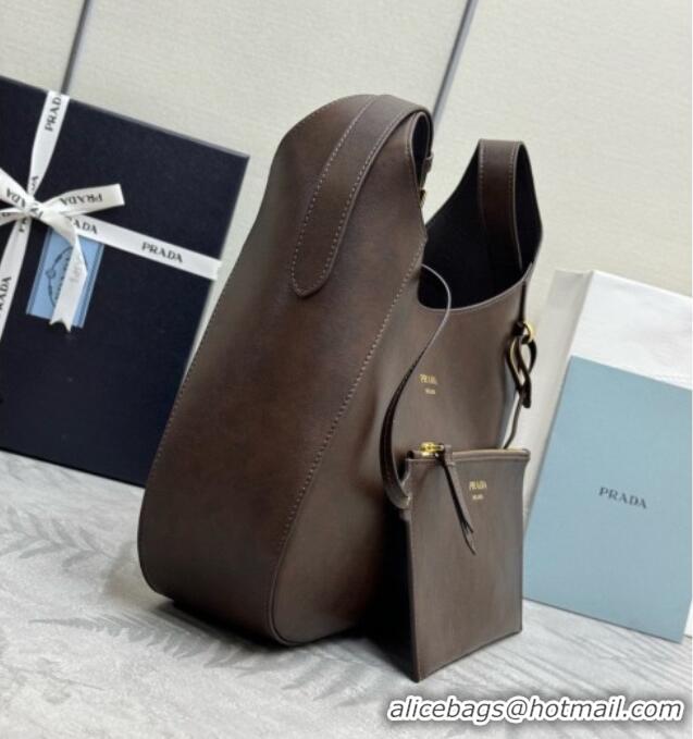 Shop Discount Prada Boogie Medium Leather Bag Nappa Leather 1BC300 Dark Brown 2026