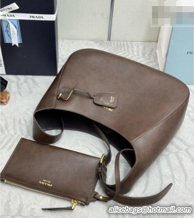 Shop Discount Prada Boogie Medium Leather Bag Nappa Leather 1BC300 Dark Brown 2026