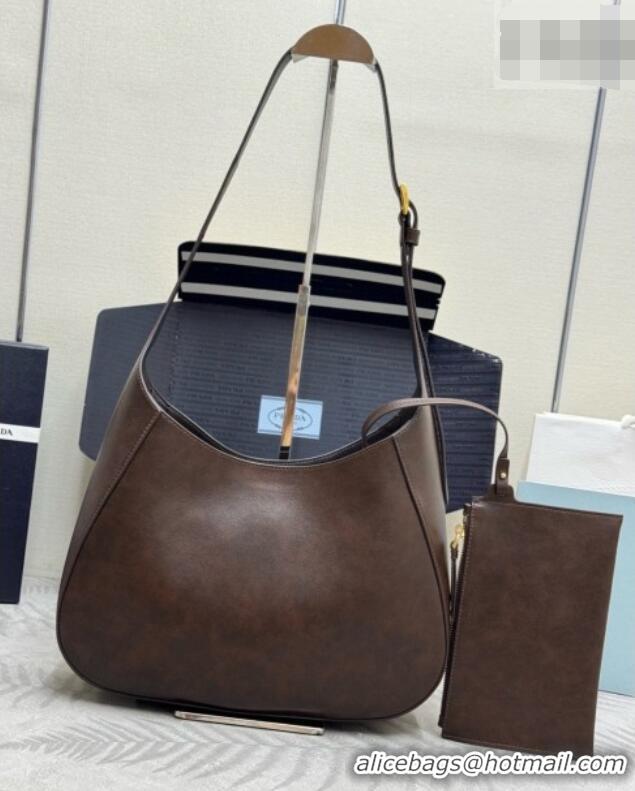 Shop Discount Prada Boogie Medium Leather Bag Nappa Leather 1BC300 Dark Brown 2026