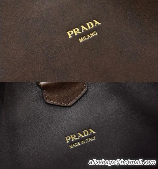 Shop Discount Prada Boogie Medium Leather Bag Nappa Leather 1BC300 Dark Brown 2026