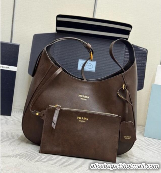 Shop Discount Prada Boogie Medium Leather Bag Nappa Leather 1BC300 Dark Brown 2026