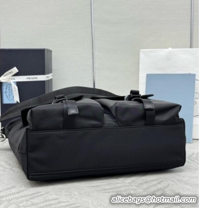 Grade Quality Prada Explore Re-Nylon and Leather Tote Bag 2VG138 Black 2026