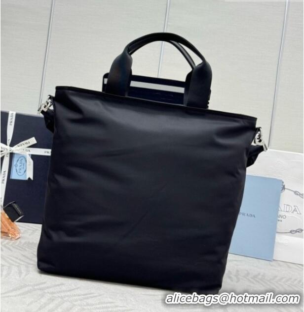 Grade Quality Prada Explore Re-Nylon and Leather Tote Bag 2VG138 Black 2026