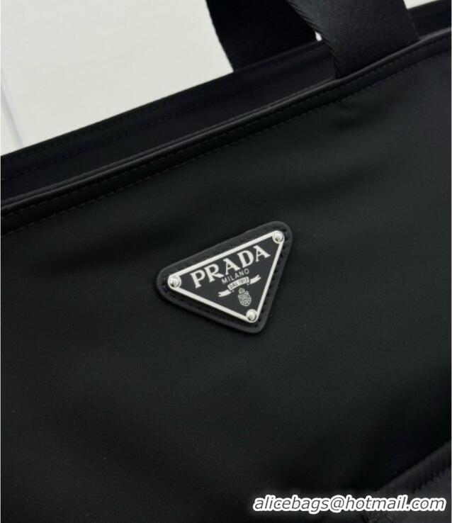 Grade Quality Prada Explore Re-Nylon and Leather Tote Bag 2VG138 Black 2026