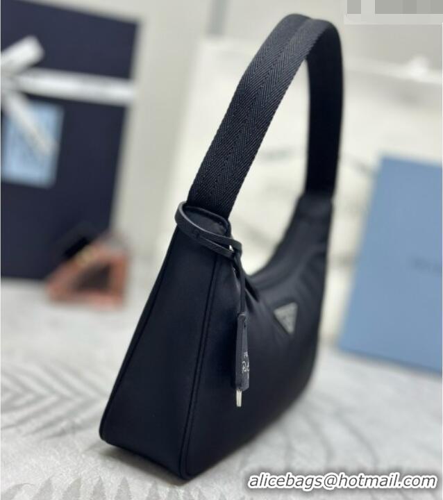 Luxurious Prada Re-Nylon Re-Edition 2000 Mini-bag 1NE515 Black/Silver 2026
