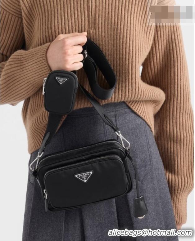 Best Quality Prada Re-Nylon Mini Shoulder Bag 1BH226 Black 2026