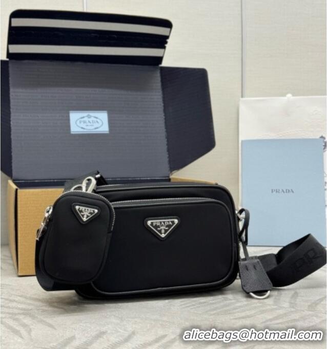 Best Quality Prada Re-Nylon Mini Shoulder Bag 1BH226 Black 2026