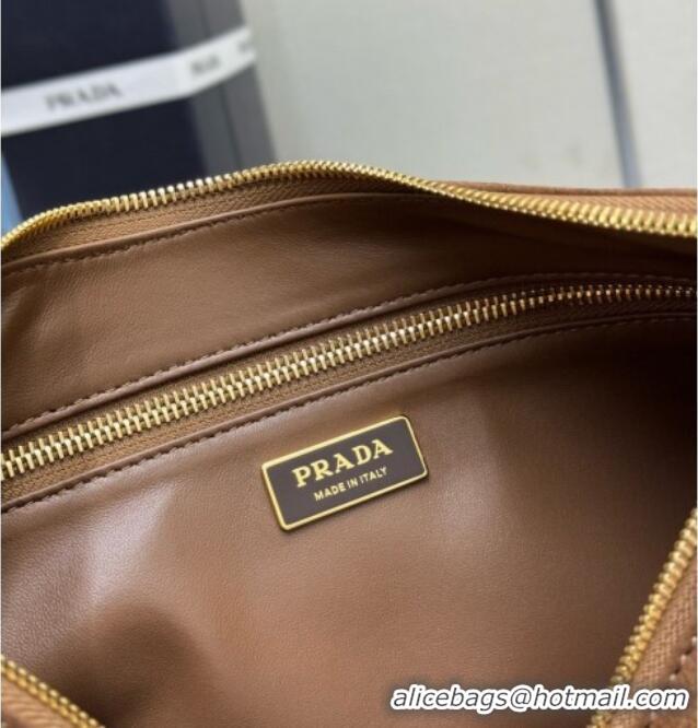 Spot Bulk Prada Aimée Large Nubuck Leather Shoulder Bag 1BC231 Brown 2026