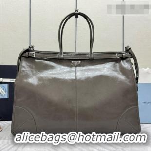 Buy Fashionable Prada Bonnie Leather Tote Bag 2VG128 Grey 2026
