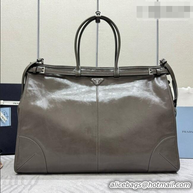 Buy Fashionable Prada Bonnie Leather Tote Bag 2VG128 Grey 2026