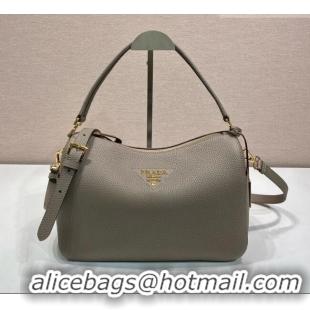 Market Sells Prada Medium Leather Shoulder Bag in Grained Calfskin 1BC283 Grey 2026