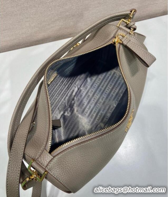 Market Sells Prada Medium Leather Shoulder Bag in Grained Calfskin 1BC283 Grey 2026