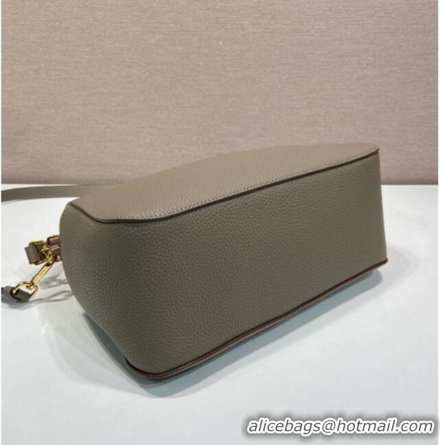 Market Sells Prada Medium Leather Shoulder Bag in Grained Calfskin 1BC283 Grey 2026