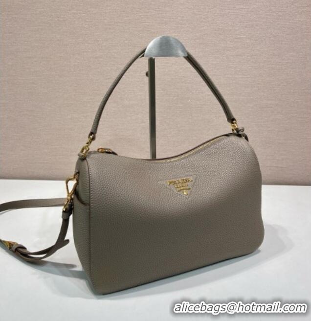 Market Sells Prada Medium Leather Shoulder Bag in Grained Calfskin 1BC283 Grey 2026