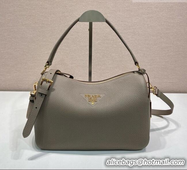 Market Sells Prada Medium Leather Shoulder Bag in Grained Calfskin 1BC283 Grey 2026